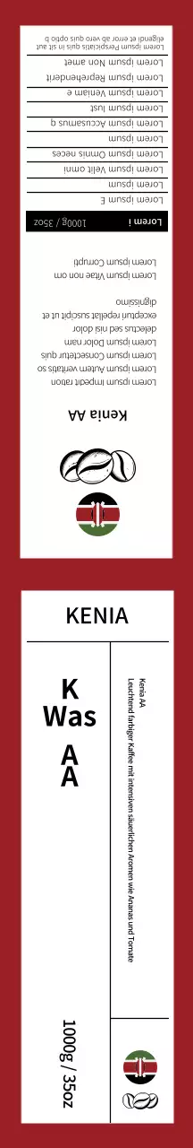 Rote Kaffeebohnen als Geschenkverpackung