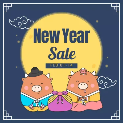 Navy Traditional New Year Promotion Social Media Post