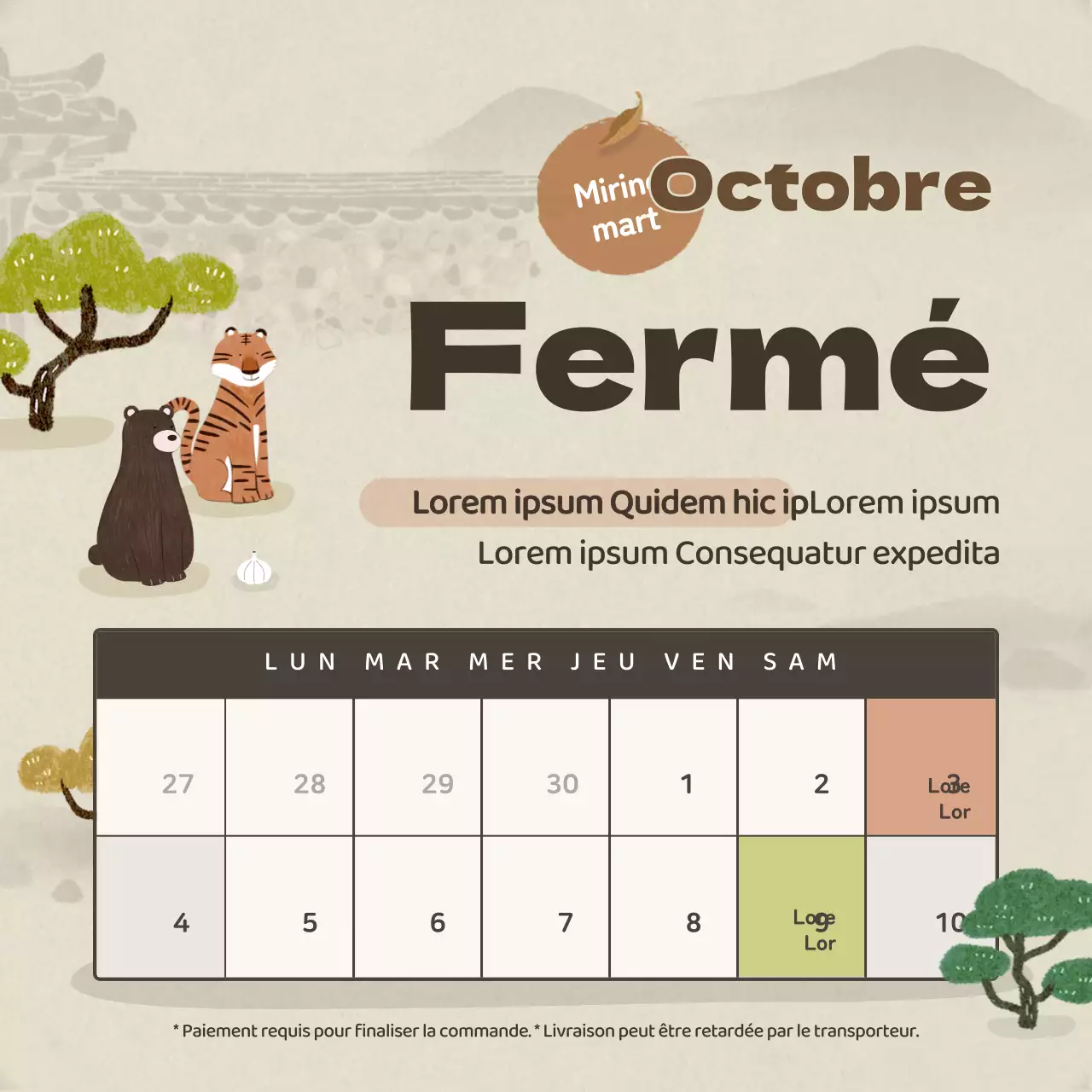 Illustration brune de fermetures