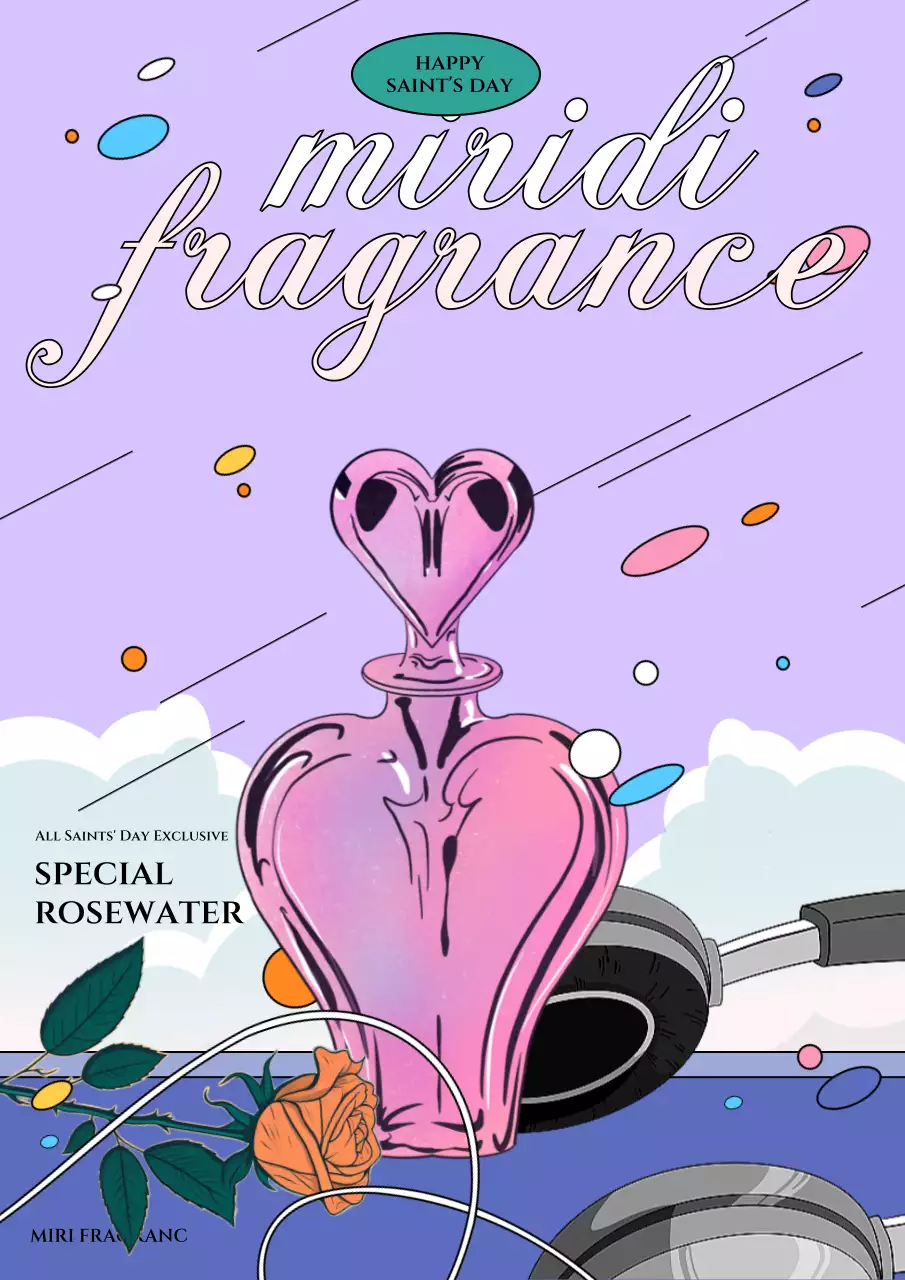 Purple colorful city pop style adult day fragrance