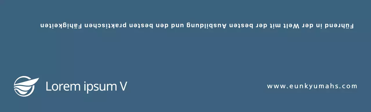 Ein einfaches Konzept mit dunkelblauem Text, um für eine Kunsthochschule zu werben.