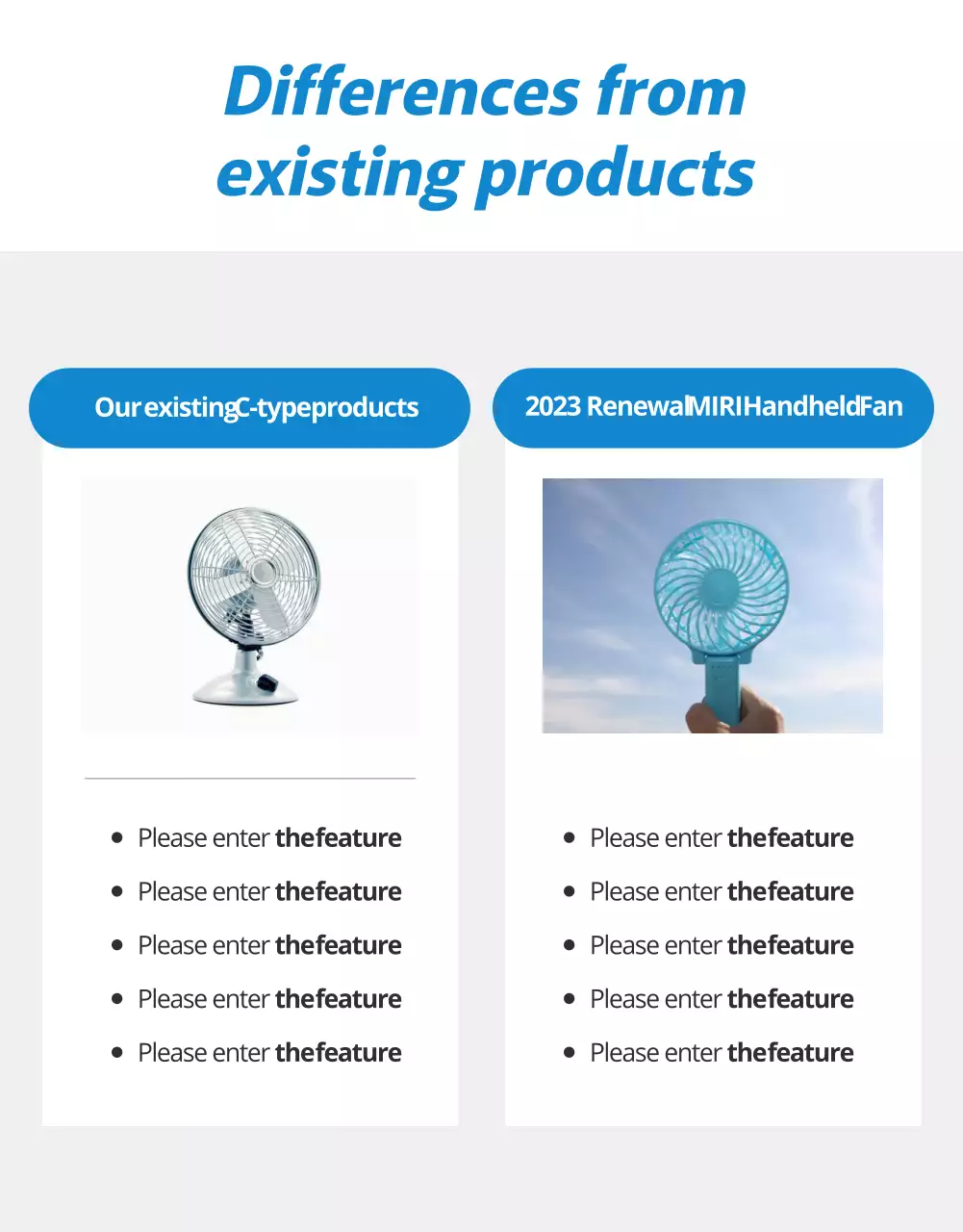 Blue Modern Handheld Fan Promotion Poster