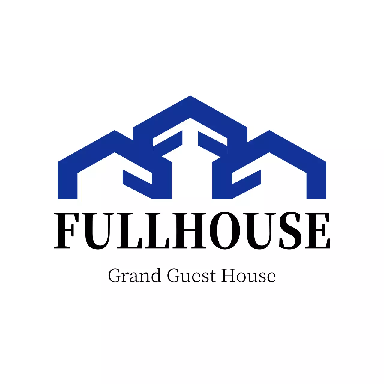 青 モダン 宿泊 ロゴ