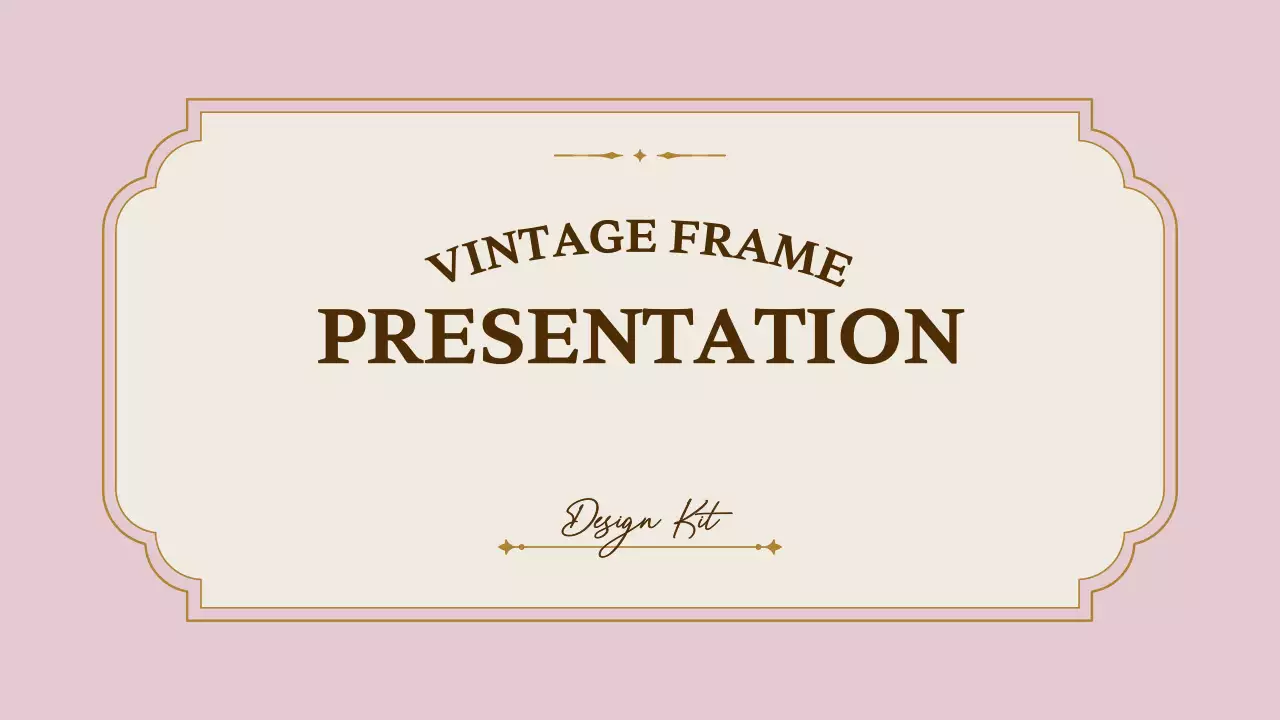 Vintage frame presentation kit in pink and gold