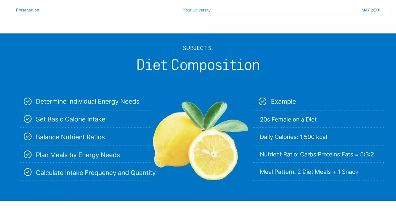 Blue Modern Nutrition Guide Presentation