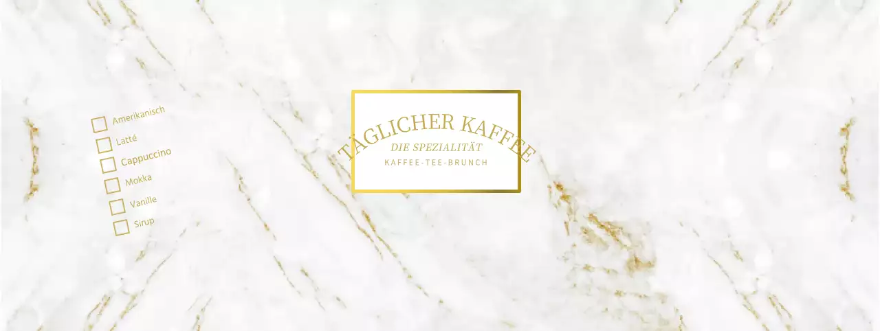 Marmormuster Cafe Getränk Menü Display Papier Tassen