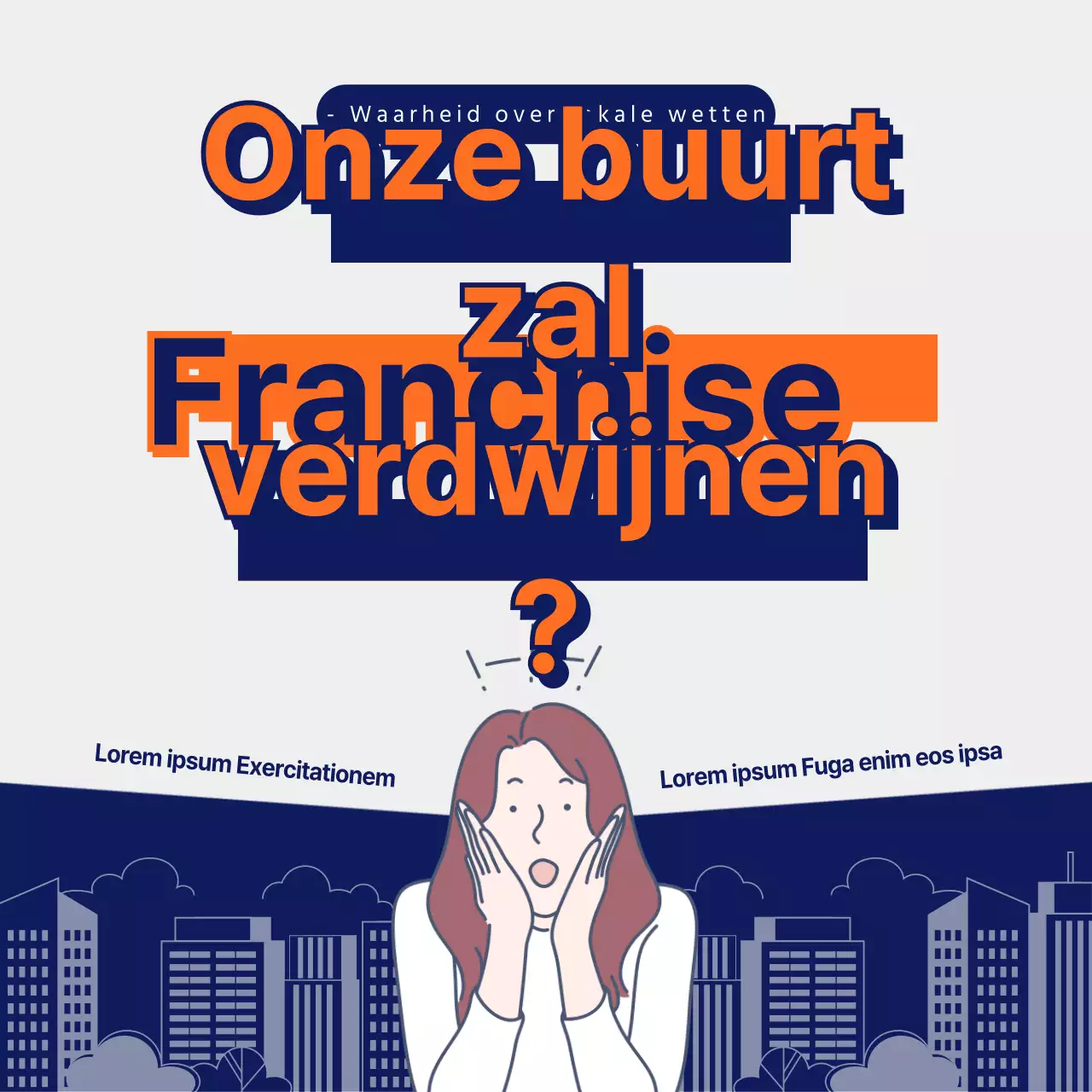 Marineblauw en grijs ontwerp voor informatie over bestemmingsplannen en vastgoedpromotie