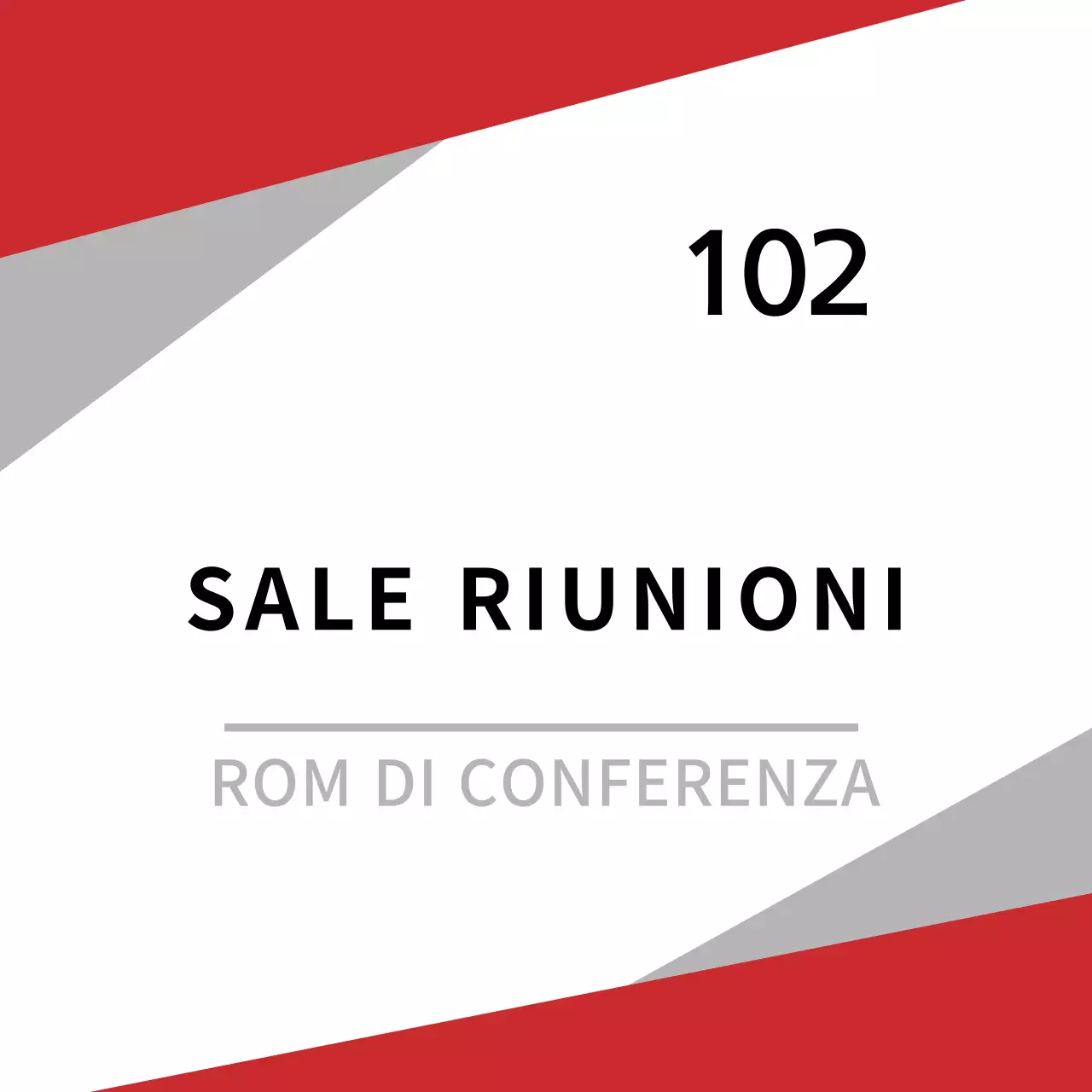 Segnaletica per uffici interni di concetto semplice in rosso e nero
