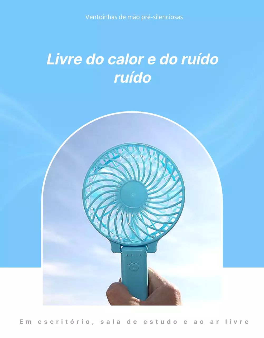 Explicação de uma ventoinha simples com fundo azul claro