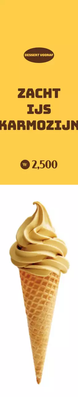 Grote ijspromotie op een gele, witte achtergrond