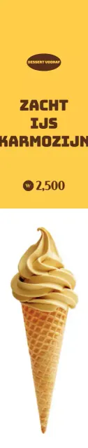 Grote ijspromotie op een gele, witte achtergrond