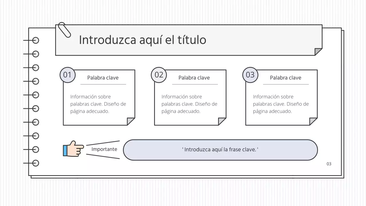 Kit de presentación educativa conceptual en blanco y colores de acento