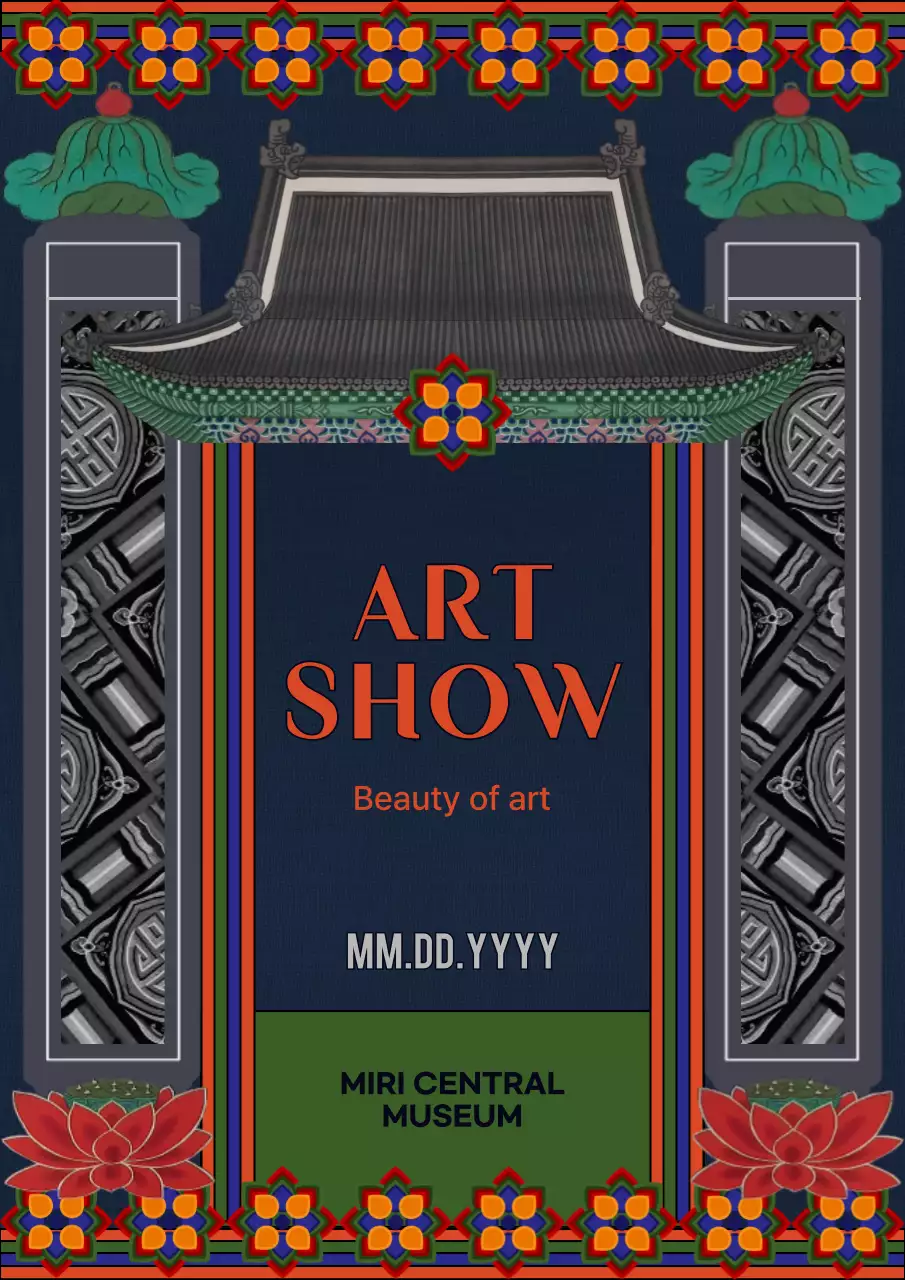 Navy Traditional Art Exhibition Poster