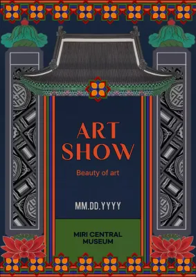 Navy Traditional Art Exhibition Poster