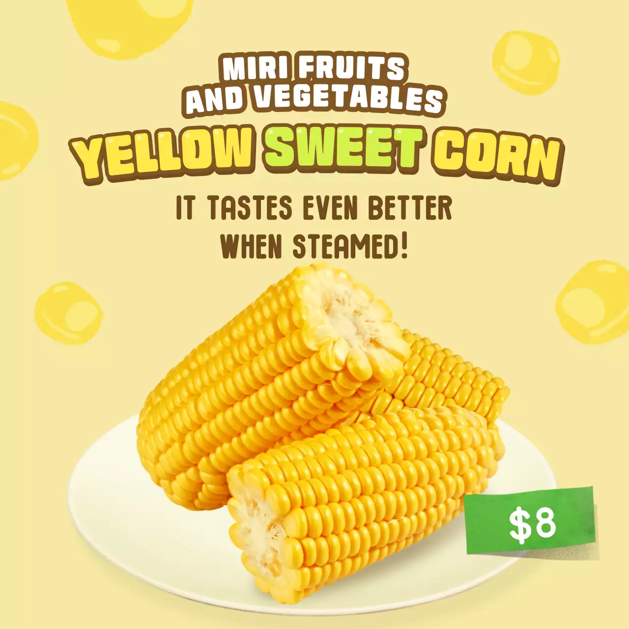 Yellow Simple Corn Promotion Social Media Post