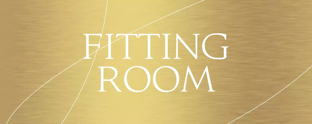 Place name for a clothing store with a white, accentuated curved line