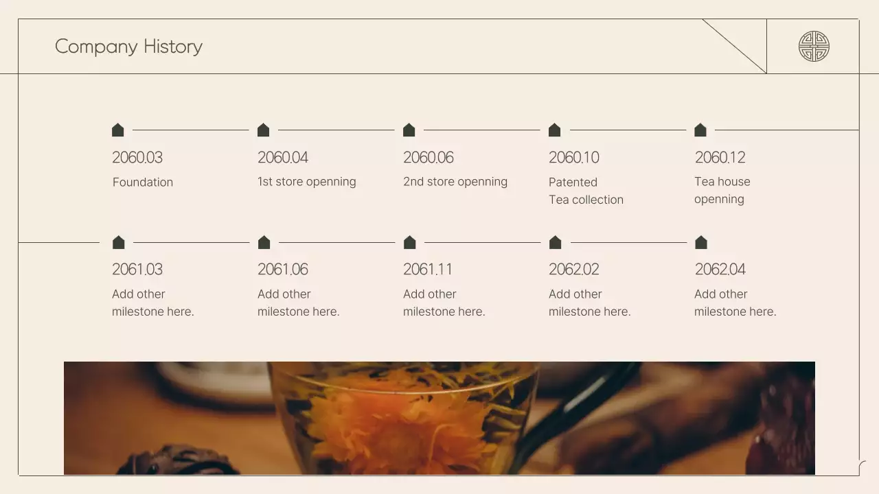 베이지색 전통차 프로필 프레젠테이션