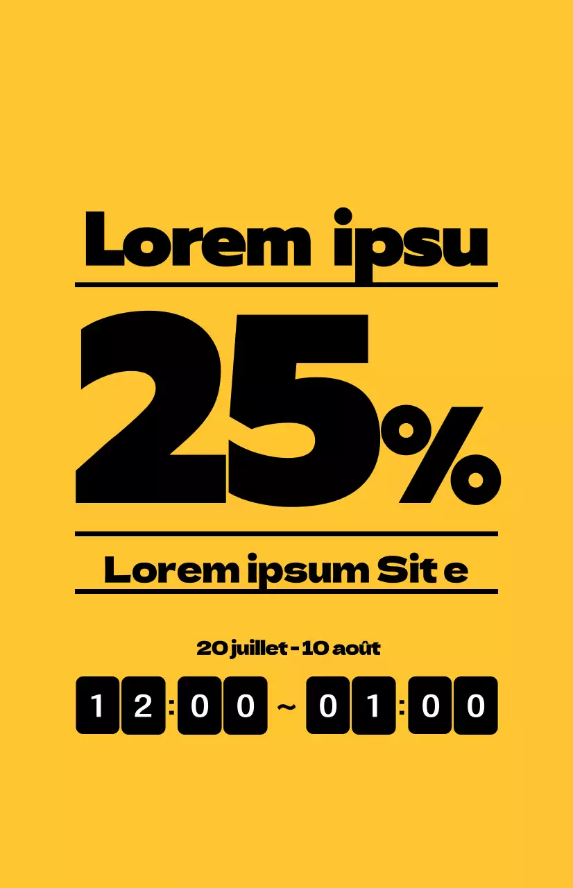 Promouvoir les offres de déjeuner avec un texte noir contrasté sur fond jaune