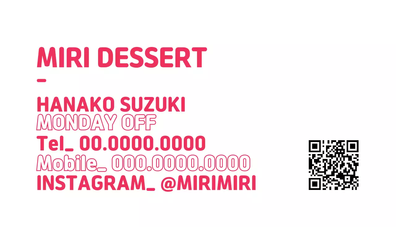 ピンク モダン デザート 名刺