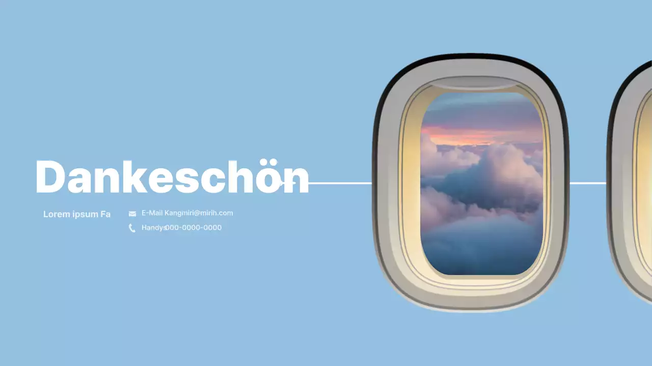 Flugzeugfenster in blauem Konzept Airline-Werbung kurz