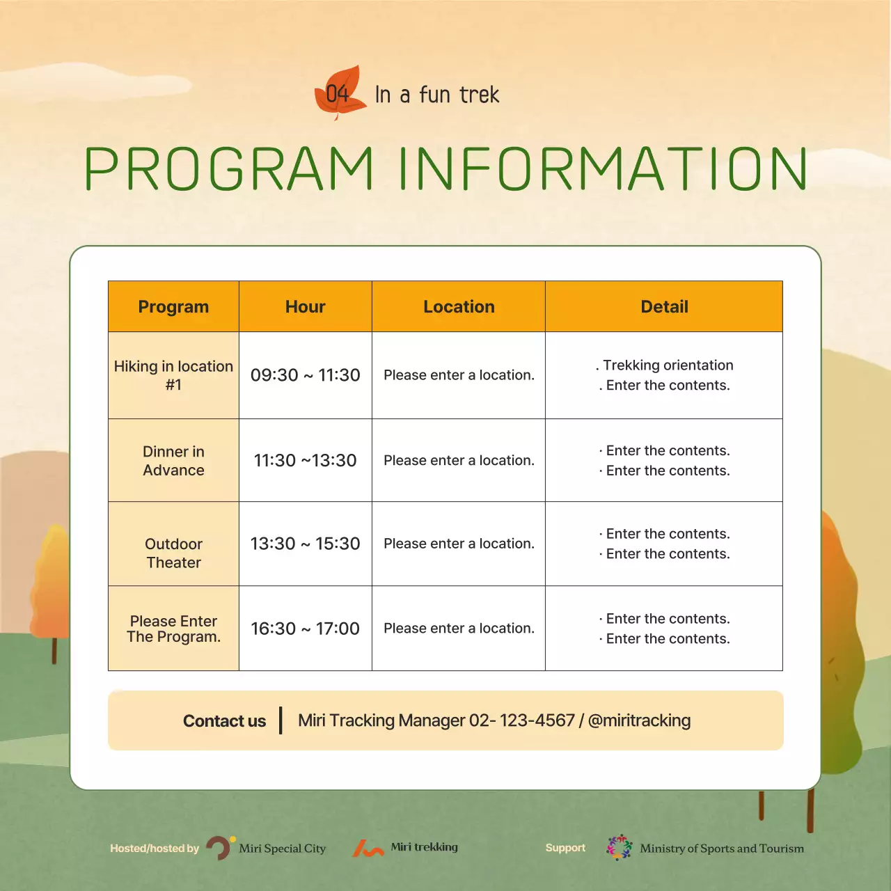 Yellow Orange Green Fall Trekking Challenge Guide