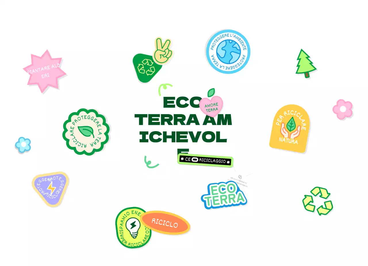 Concetto di adesivo per una campagna ecologica in colore verde