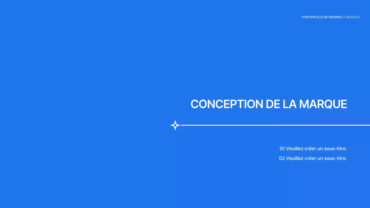 Portefeuille de design avec un concept simple en bleu et blanc