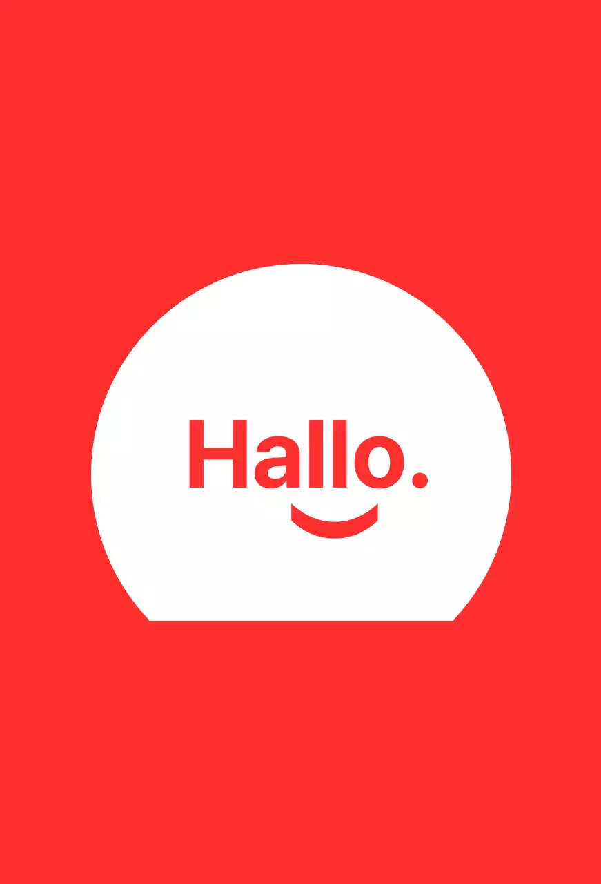 Hallo smiley rode achtergrond baldt