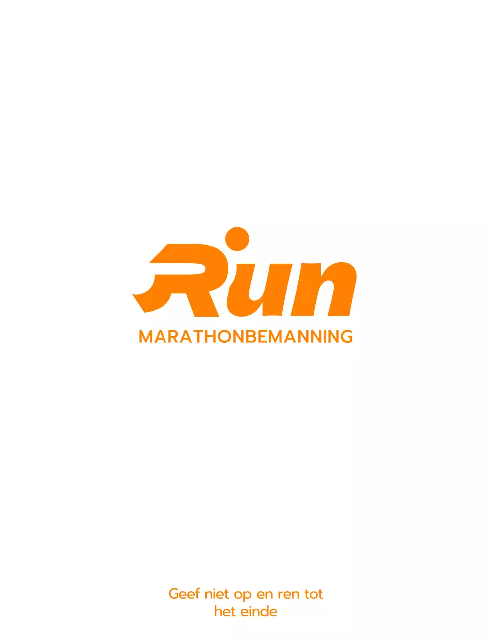 Een strak marathonconcept in oranje