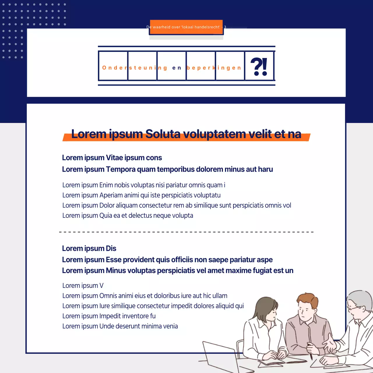 Marineblauw en grijs ontwerp voor informatie over bestemmingsplannen en vastgoedpromotie