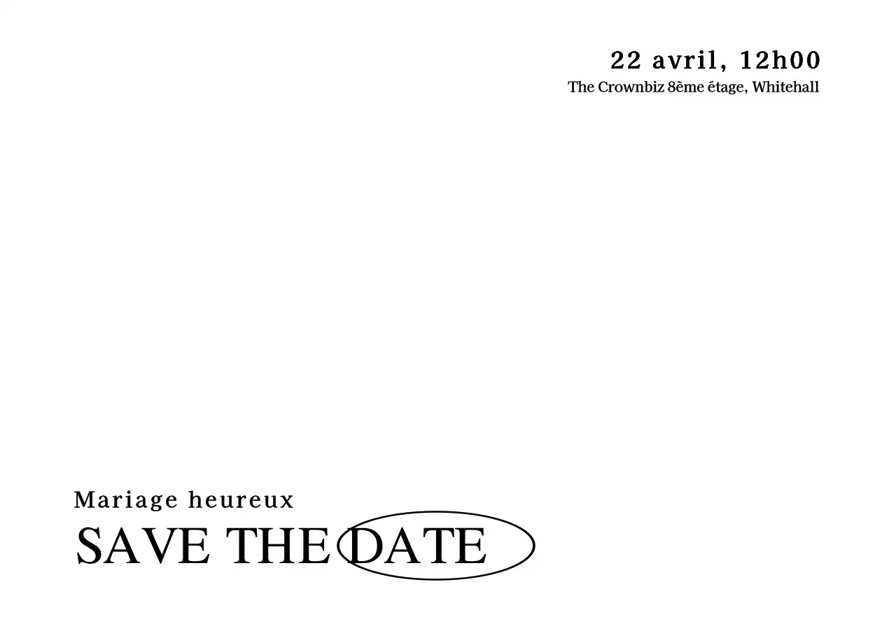 Un concept simple d'invitation à un mariage avec un texte en noir