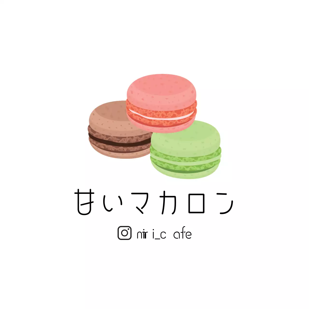 白を基調としたすっきりとしたイラストのカフェマカロンPR