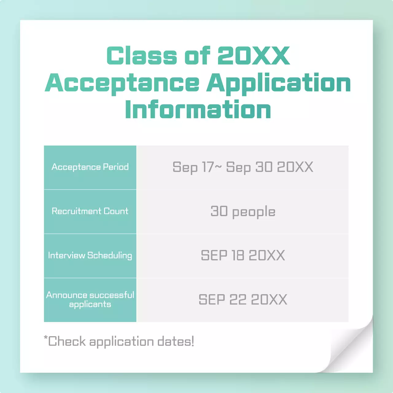 Mint Modern Application Notice Social Media Post