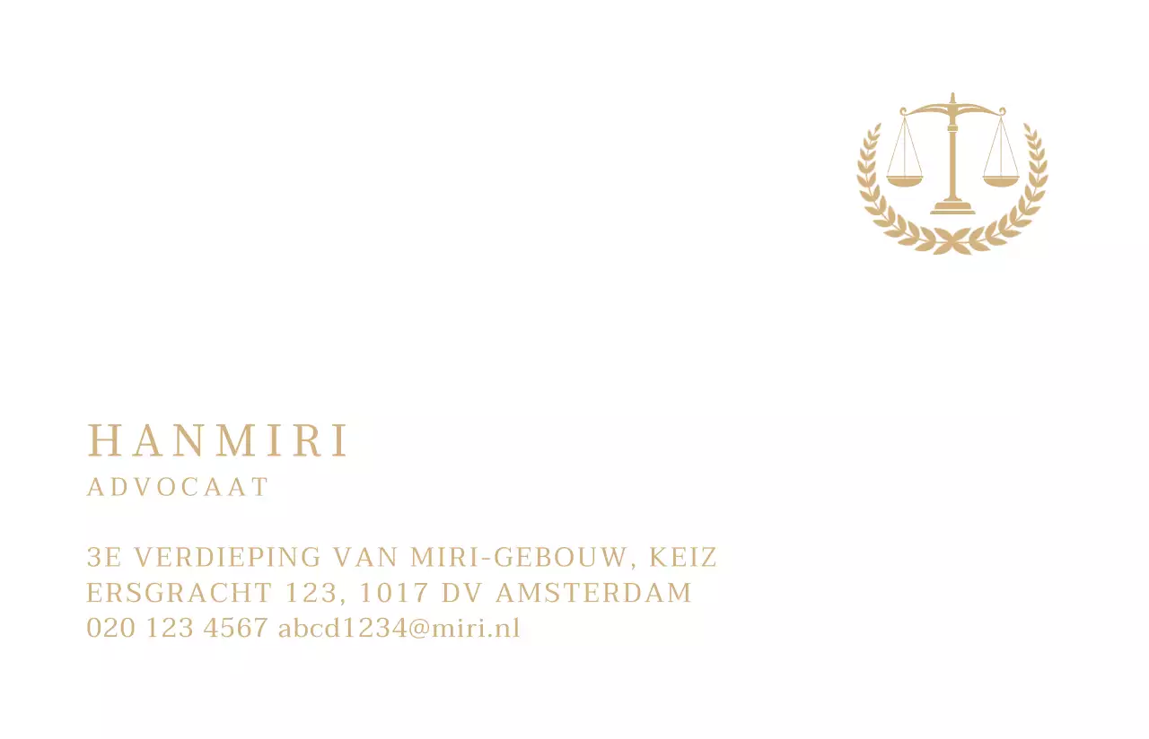 Een eenvoudig, stijlvol visitekaartje in witgoud