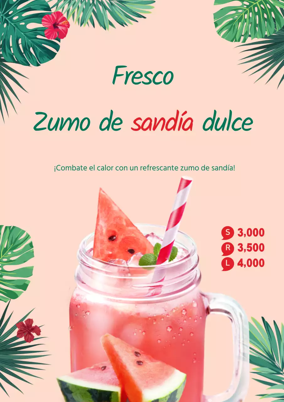 Promocione su menú de bebidas de zumo de sandía para la temporada de verano