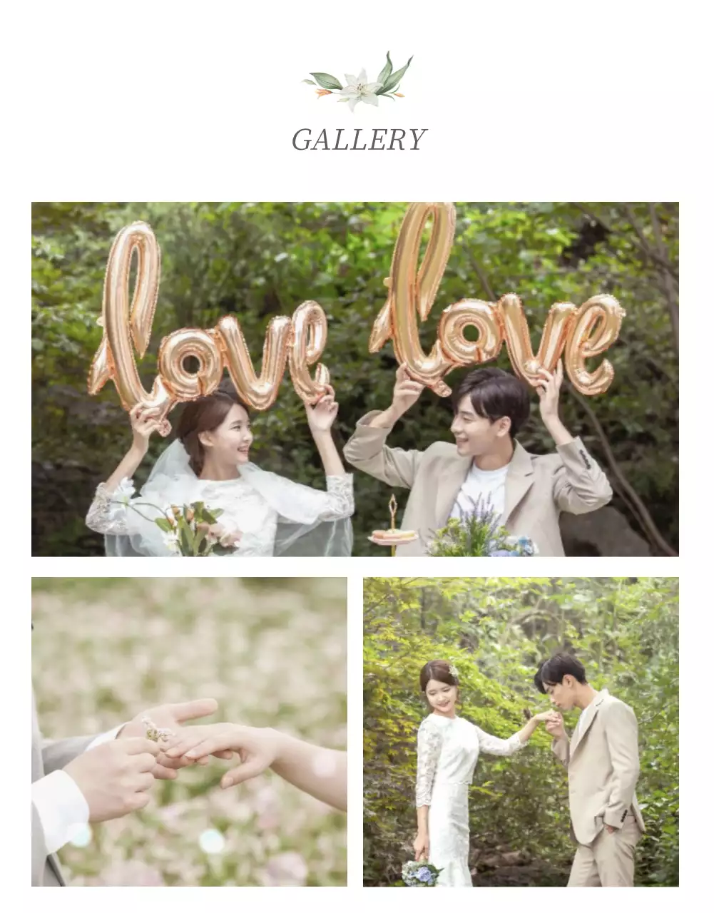 ライトグレーカラーとフラワーモバイルウェディングカード