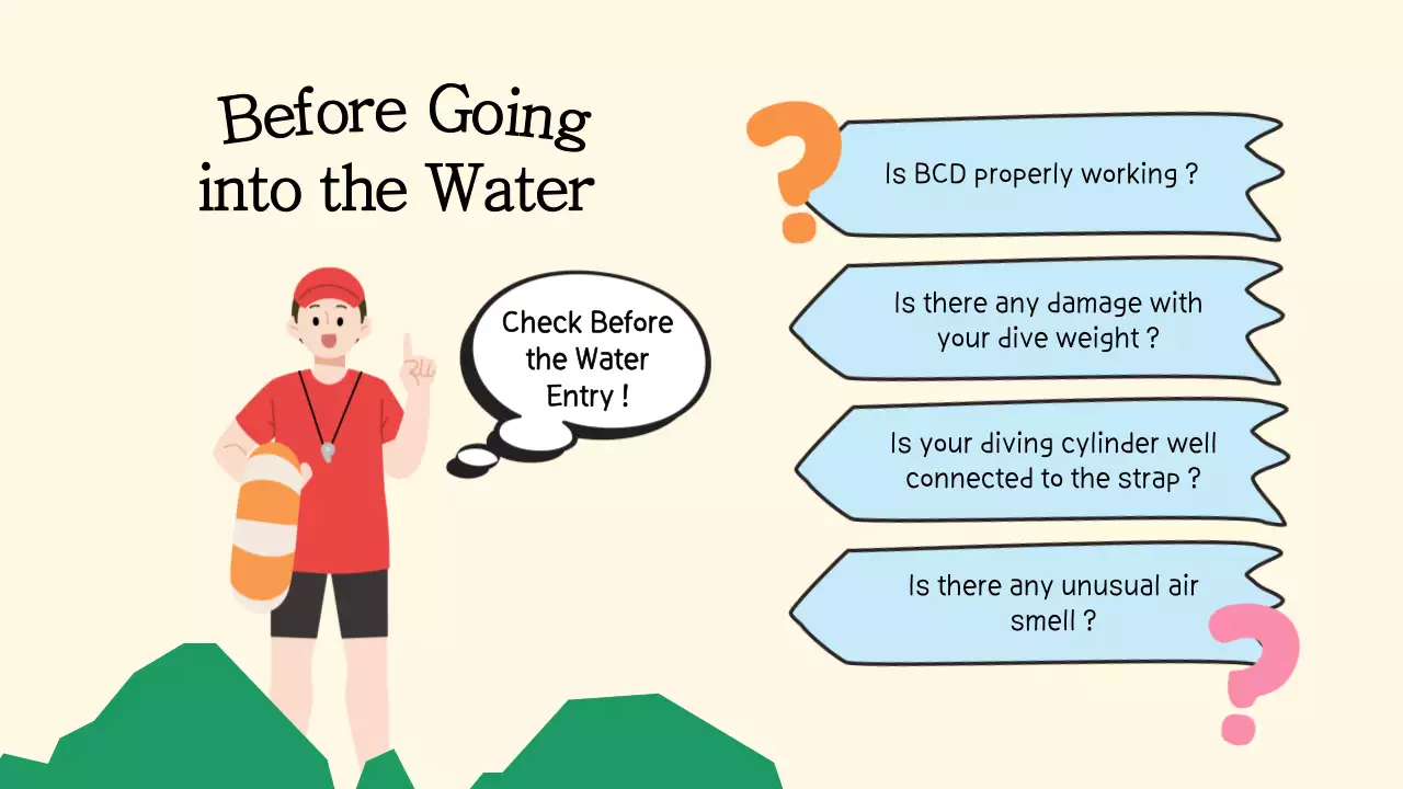 베이지색 심플 스쿠버 가이드 프레젠테이션