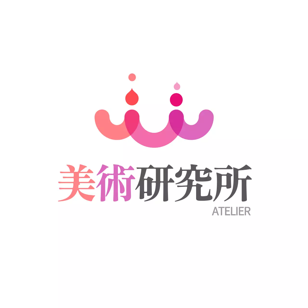 ピンク モダン アート ロゴ