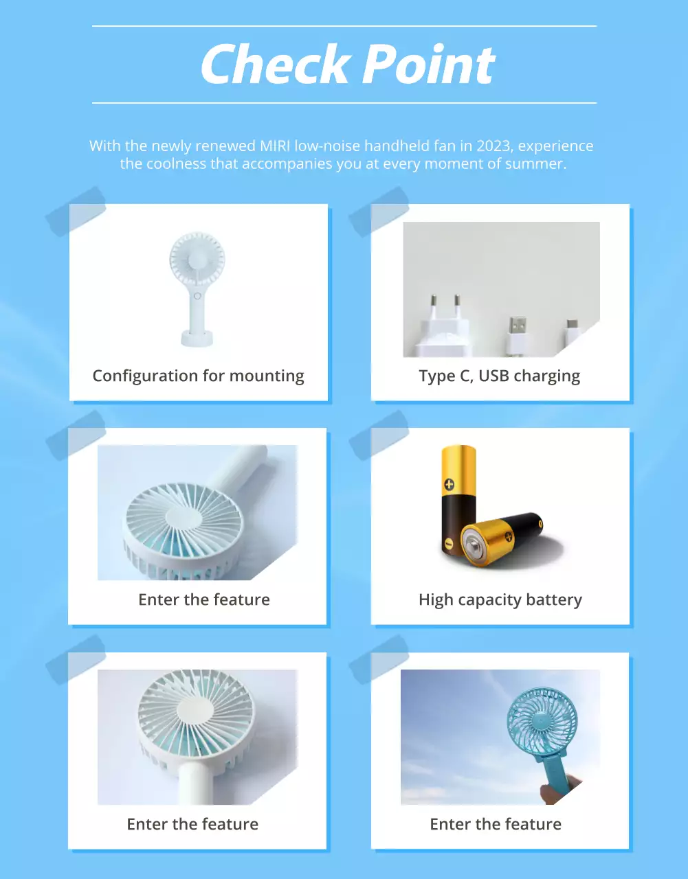 Blue Modern Handheld Fan Promotion Poster