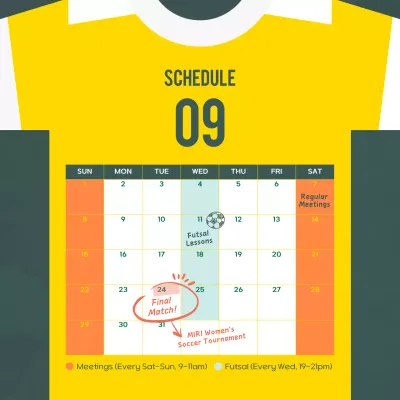 Yellow Modern Soccer Schedule Instagram Post
