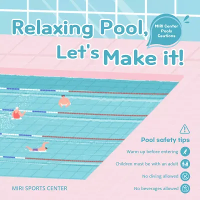 Pink Modern Pool Guideline Social Media Post