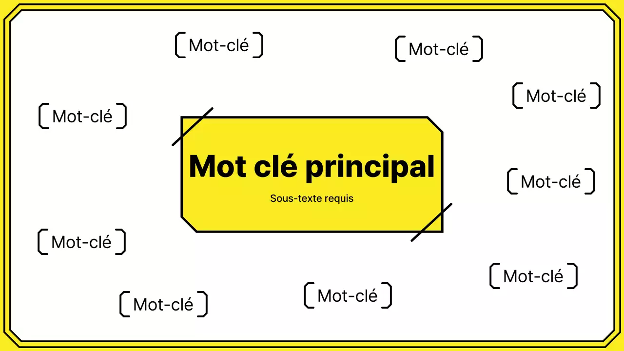 Mettez en évidence les mots-clés dans un style de ligne simple en jaune et menthe.