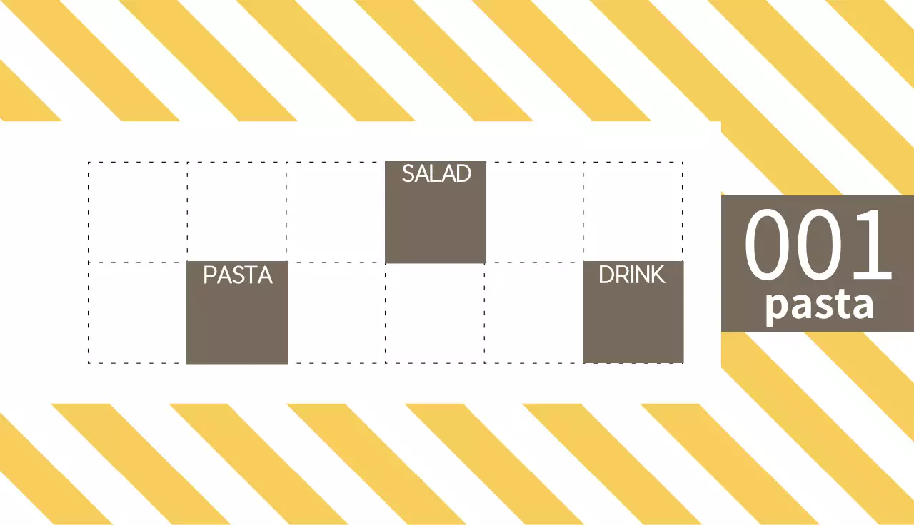 黄色 シンプル レストラン メニュー 名刺