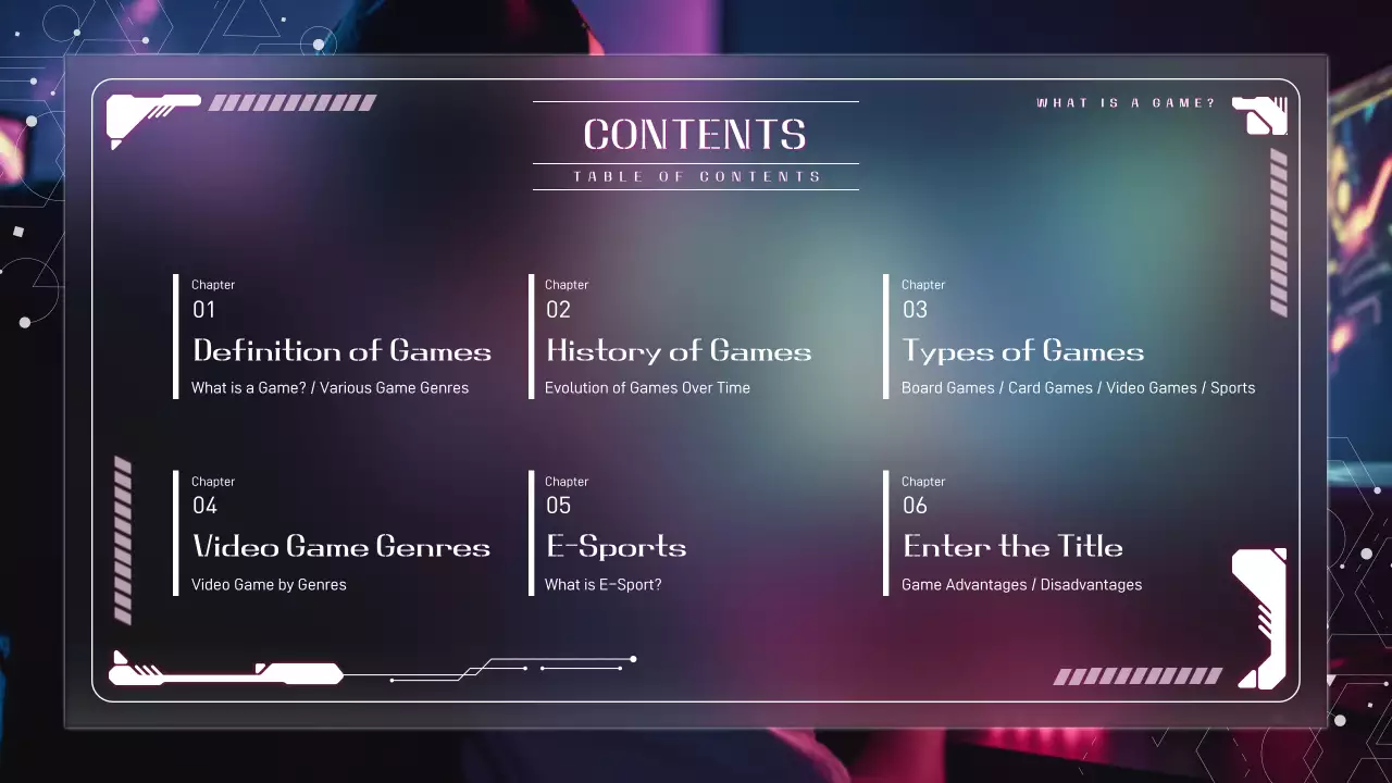 네온 사이버 게임 프리젠테이션