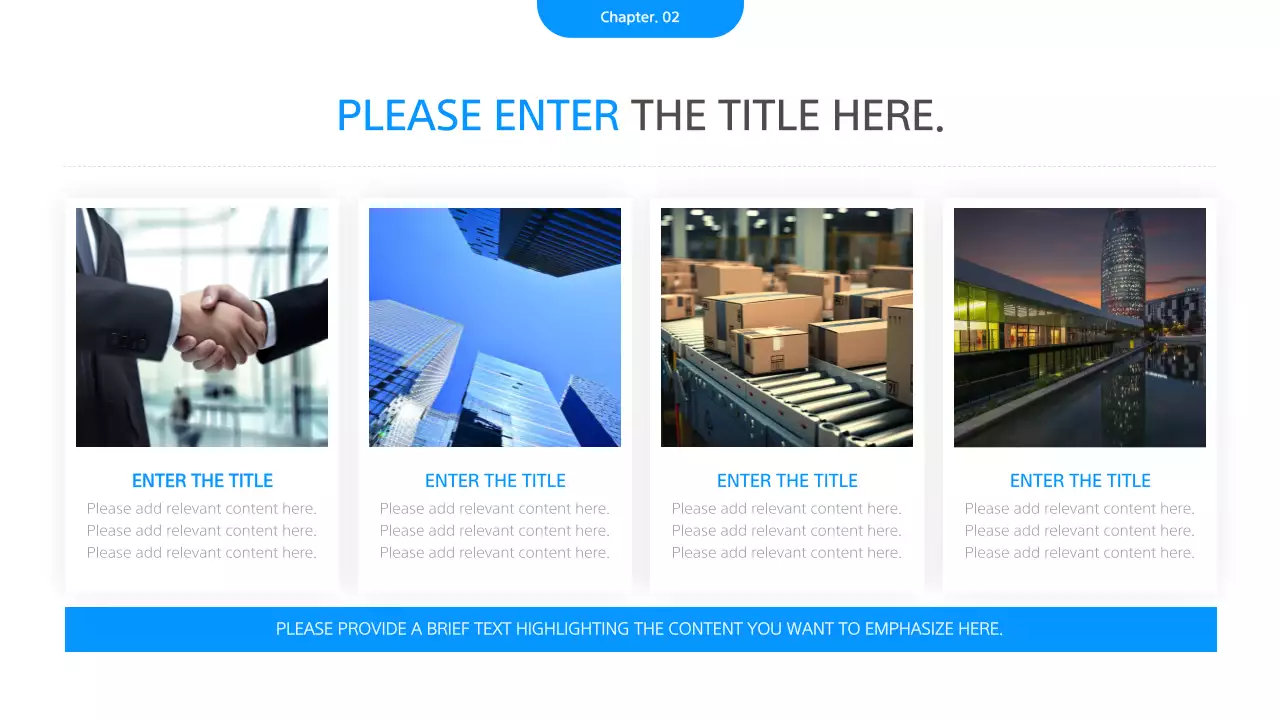 Uma apresentação comercial simples em branco e azul