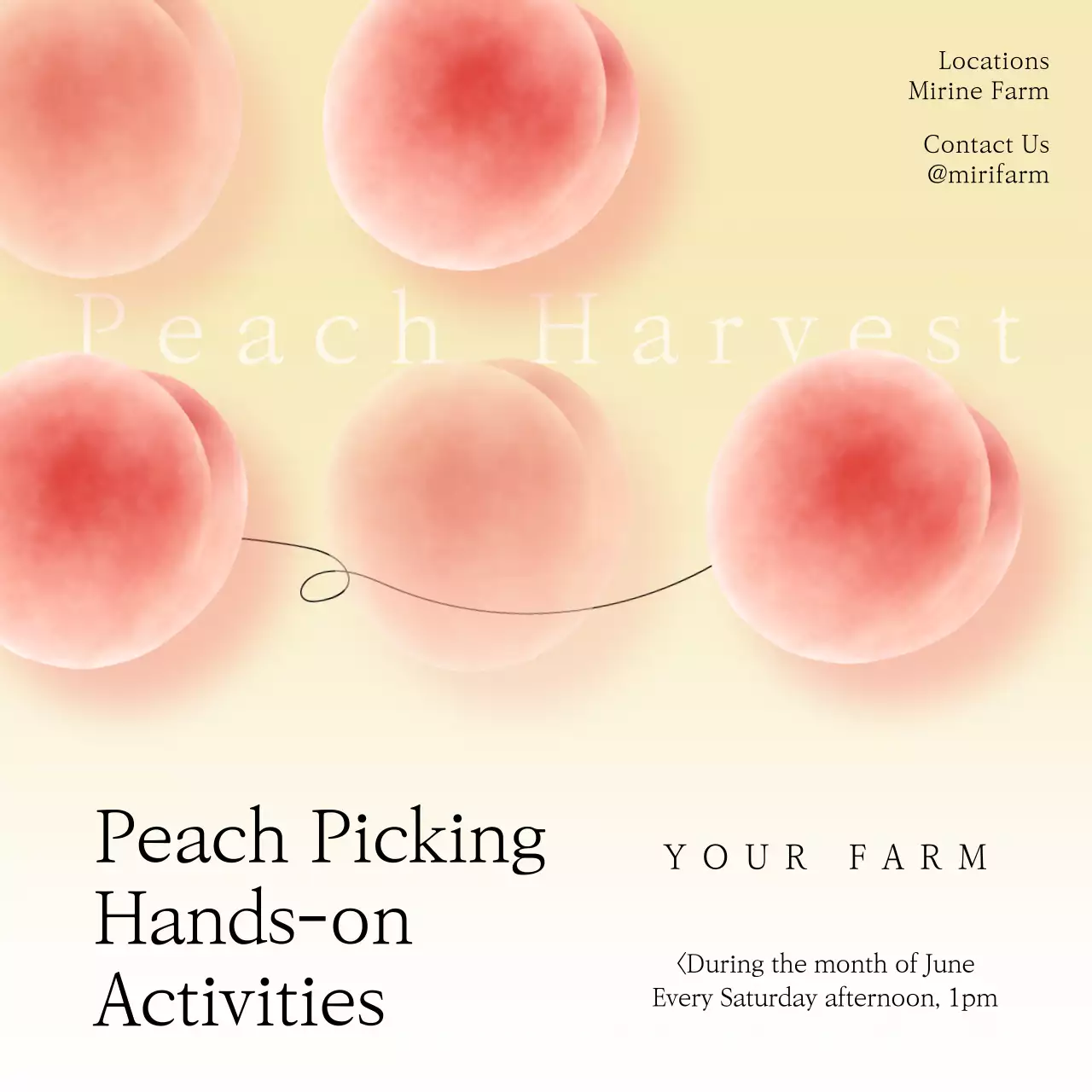 Peach Minimal Farm Event Social Media Post