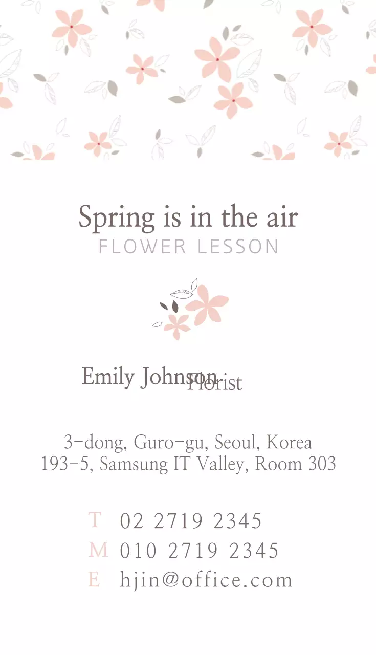 Danh thiếp hoa hồng thanh lịch