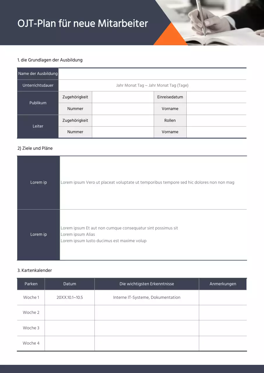 Marine Rekruten OJT Plan
