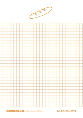 Eenvoudig notitieblokontwerp met bakkerij-illustraties