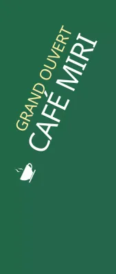 Promotion de l'ouverture d'un petit café sur fond vert